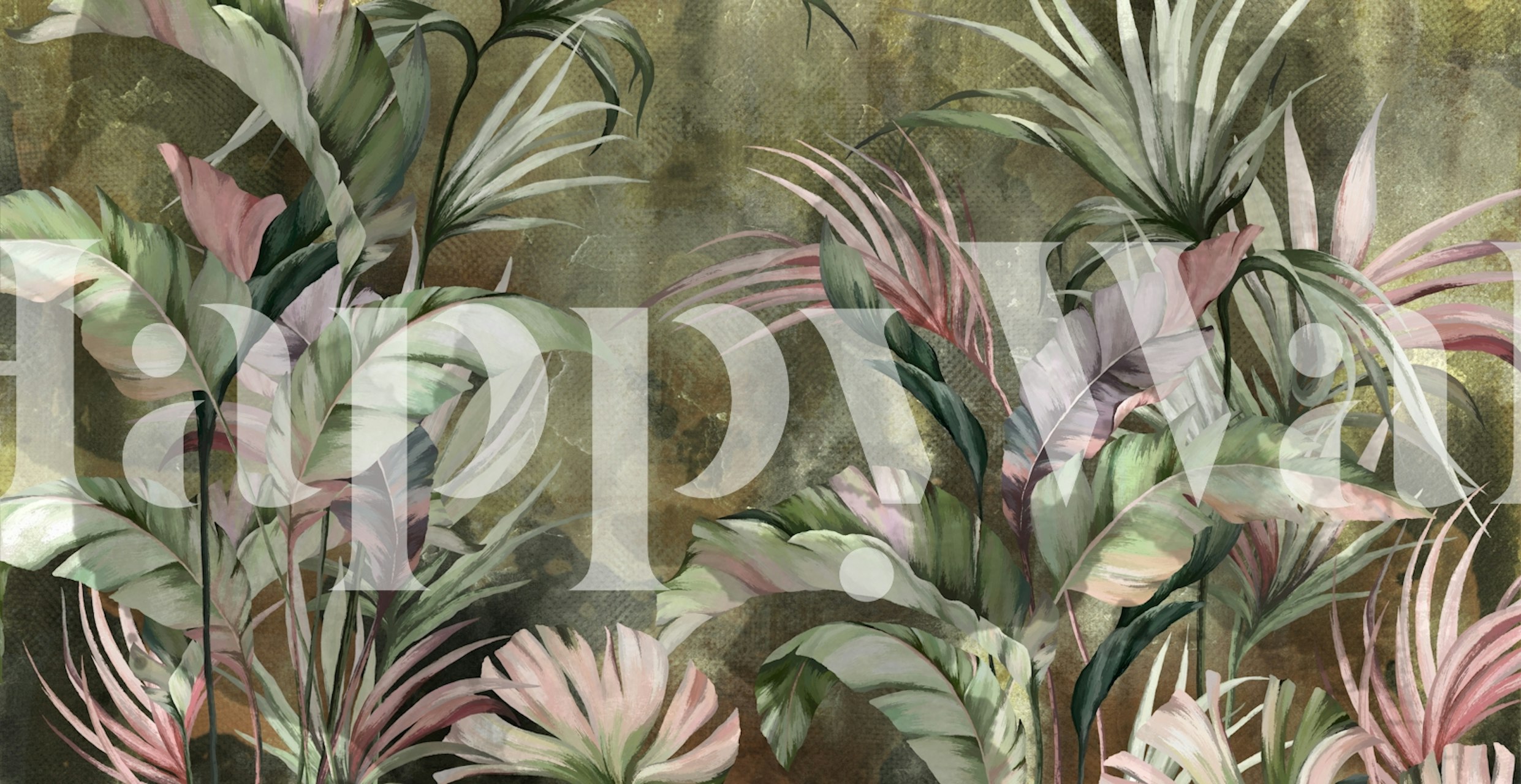 Exotic nature wallpaper in a stylish room