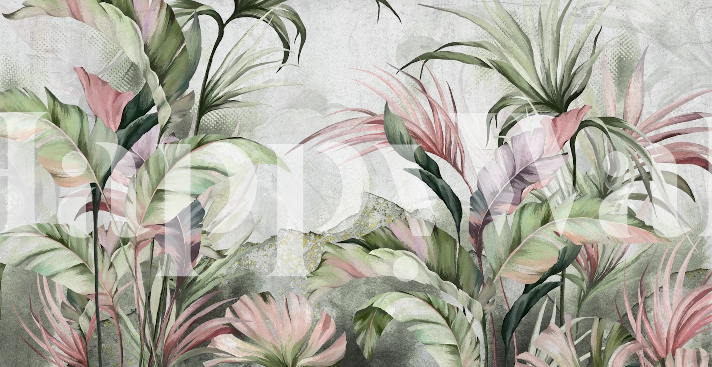 Ryški džiunglių tapetų sienelė kambaryje