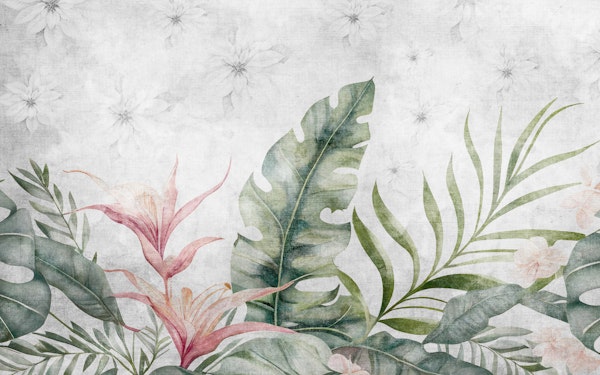 Tropical Flora Mural Art