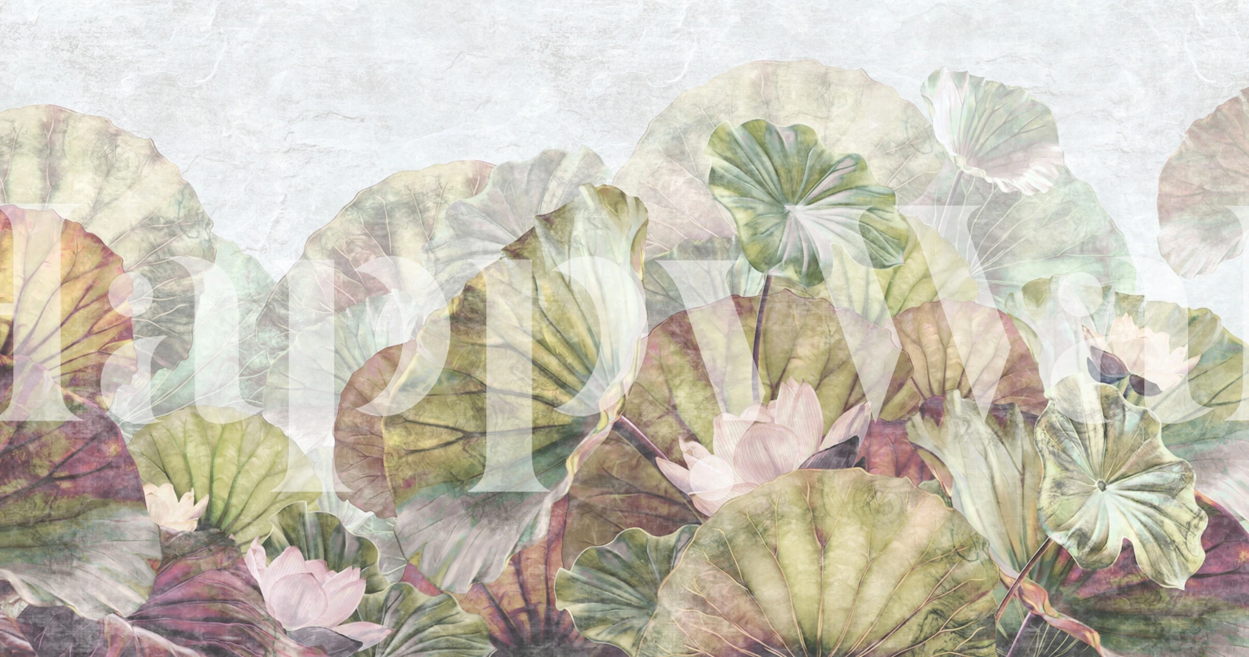 Nomierinoša lapu estētikas tapete istabā