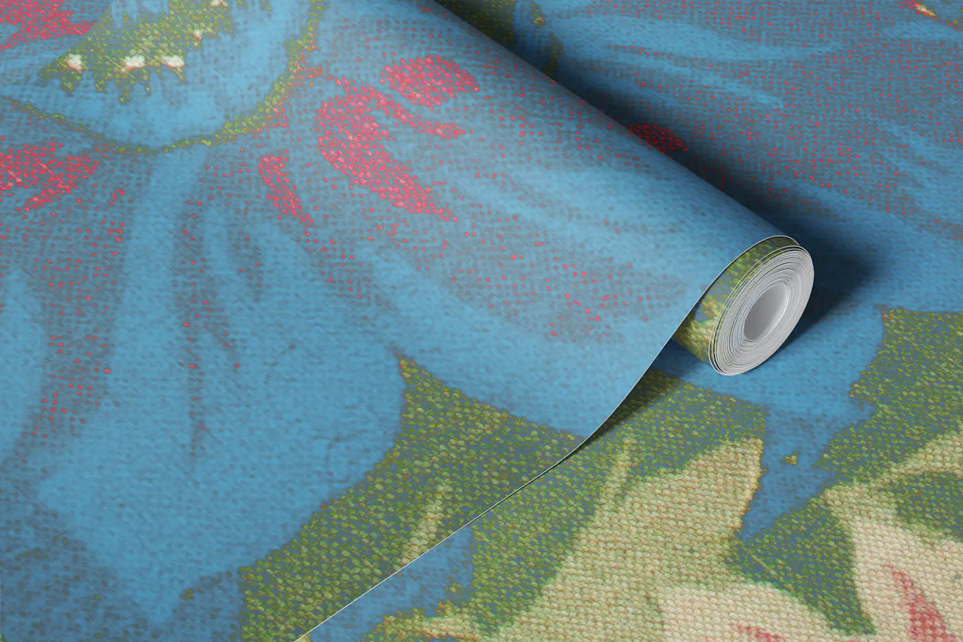Floral Tapestry in Blue wallpaper roll