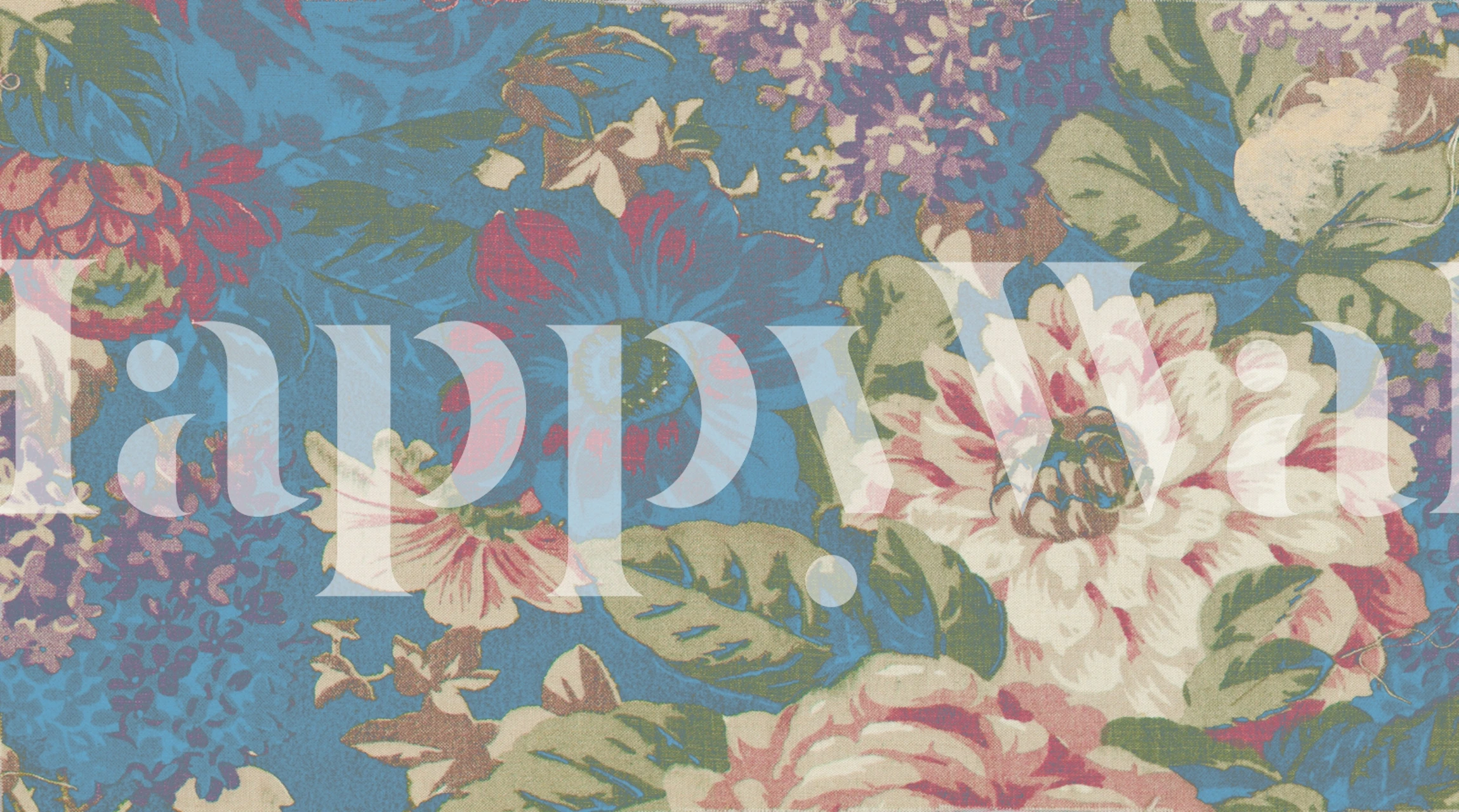 Floral wallpaper design in a room