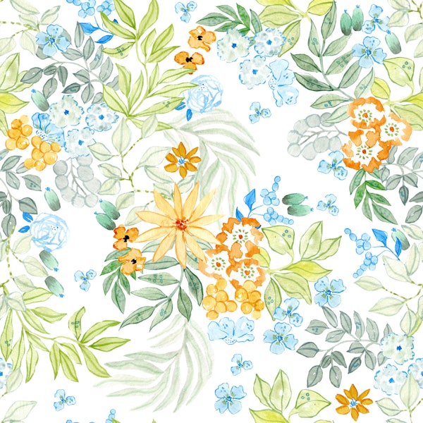 Soft Spring Florals in Blue
