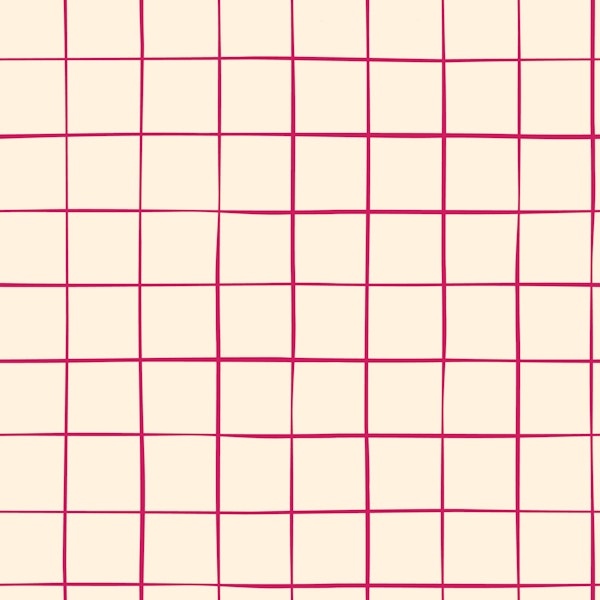 Small Modern Square Check in raspberry cream