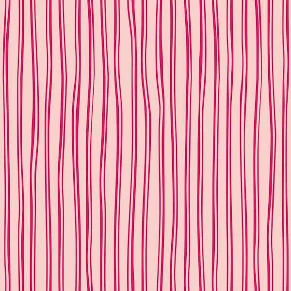 Modern Hand Drawn Stripe in raspberry Pink
