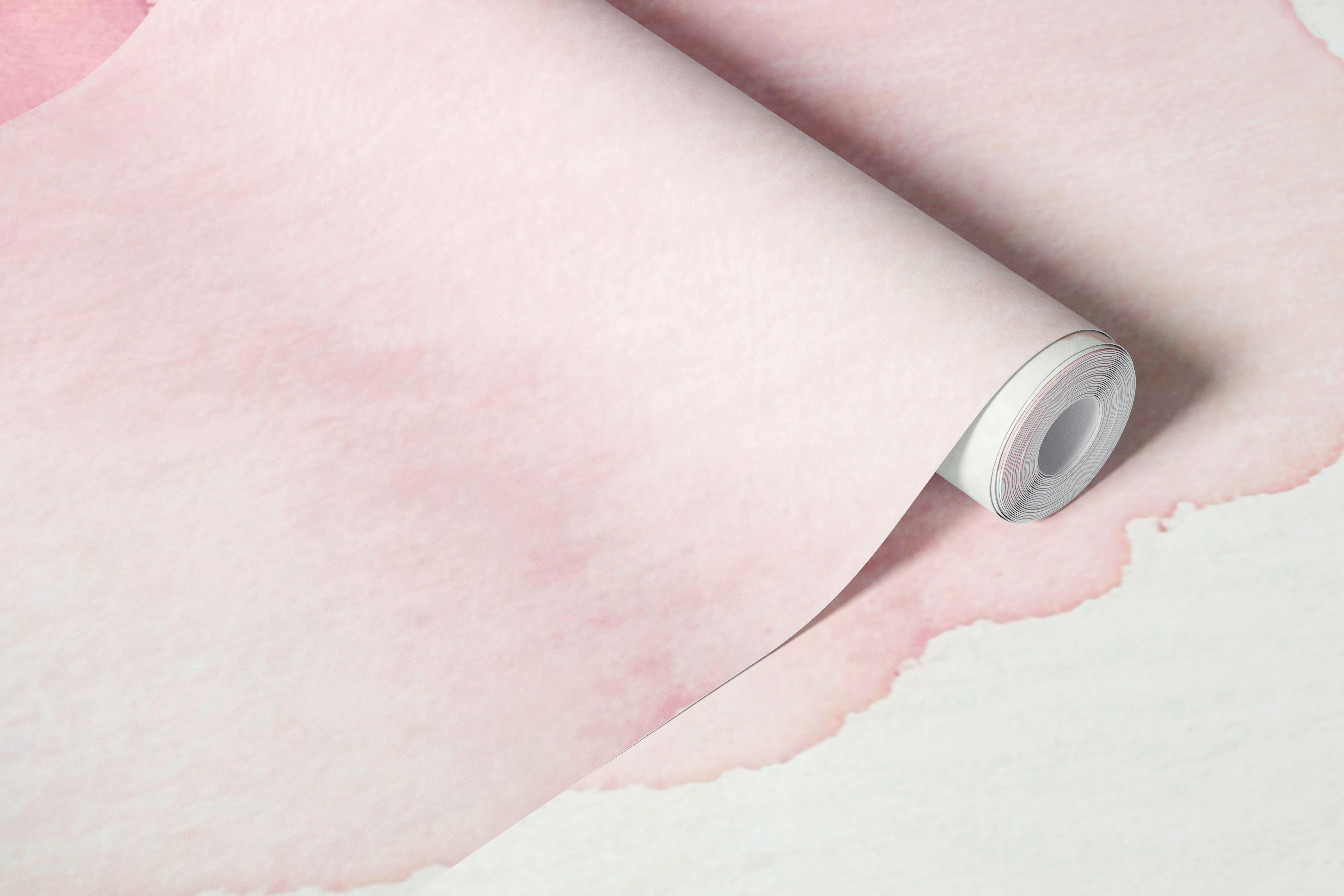 Blush watercolor clouds wallpaper in a room