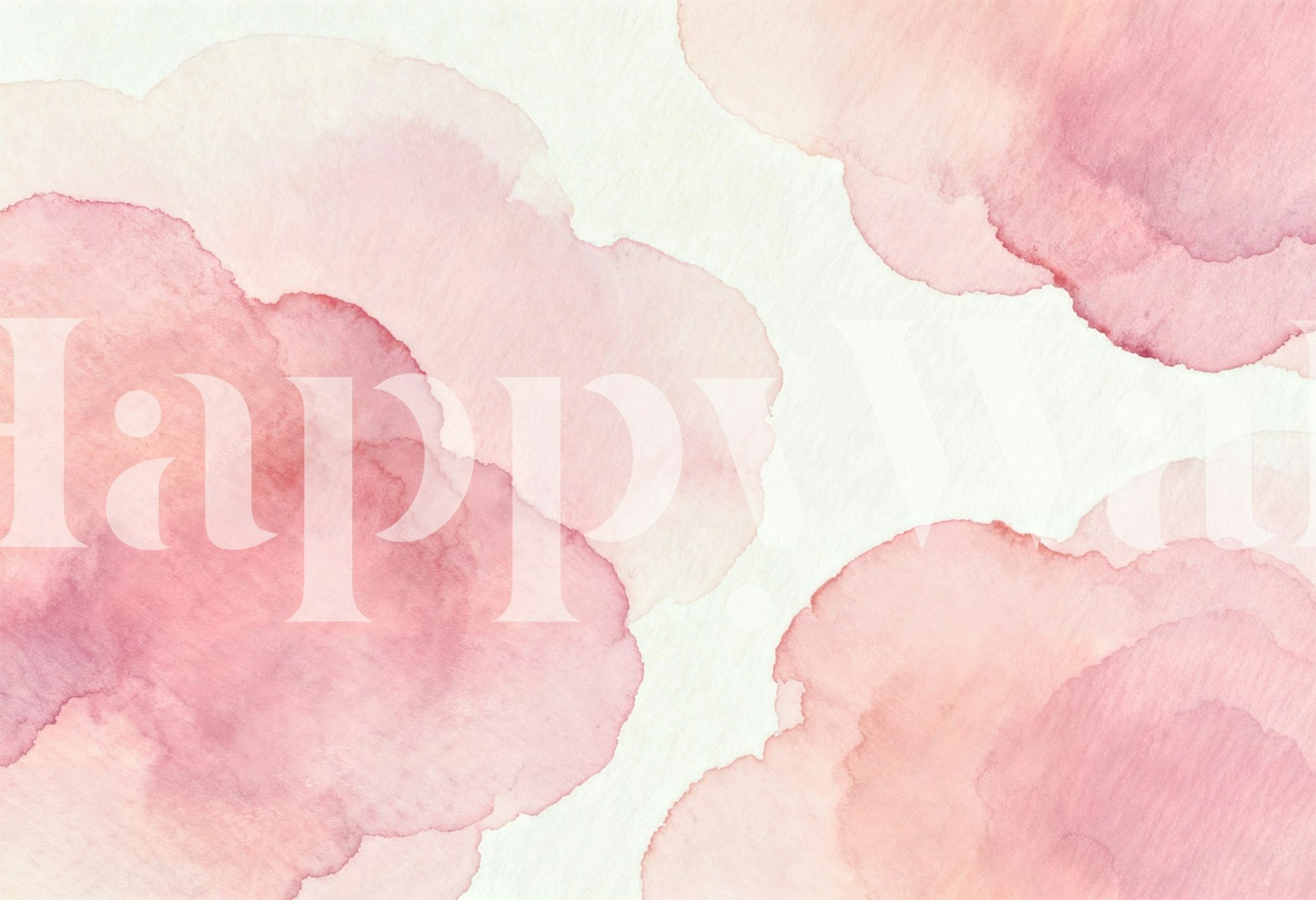 Blush watercolor clouds Tapete in einem Zimmer