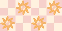 Checkered Palm Leaf Flowers in pastel blush tapet