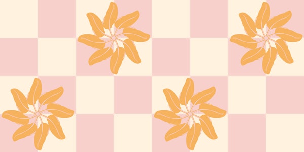 Checkered Palm Leaf Flowers in pastel blush