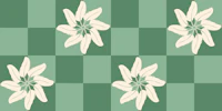 Checkered Palm Leaf Flowers in green tapet