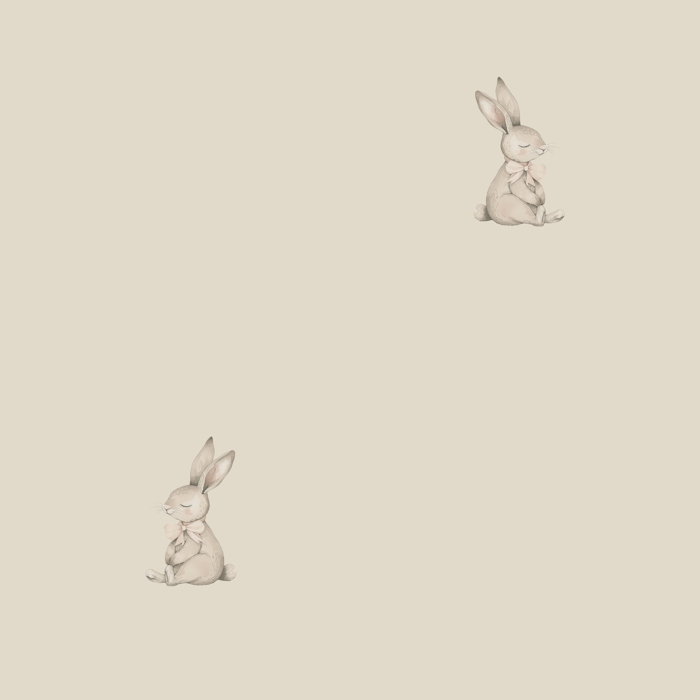 Little Bunny Chalk Beige Wallpaper | happywall.com