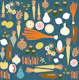 Mid Century Veggie Market Teal