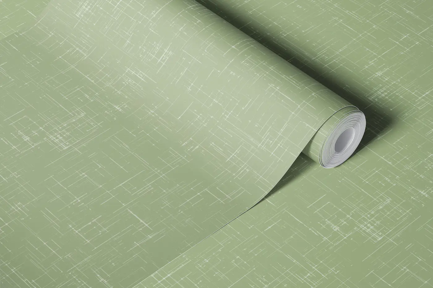Mid Century Linen Texture Sage wallpaper roll