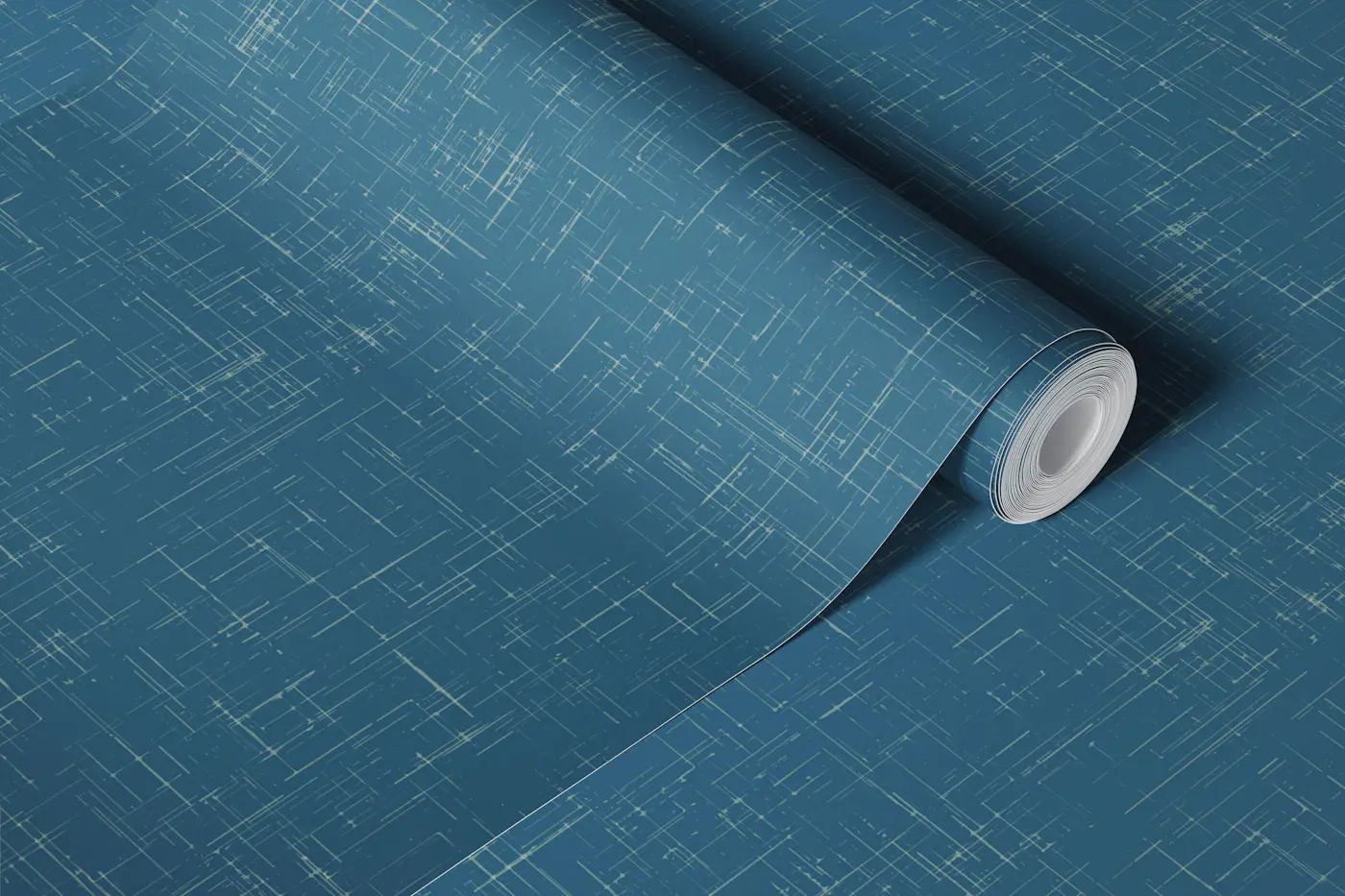 Mid Century Linen Texture Teal wallpaper roll