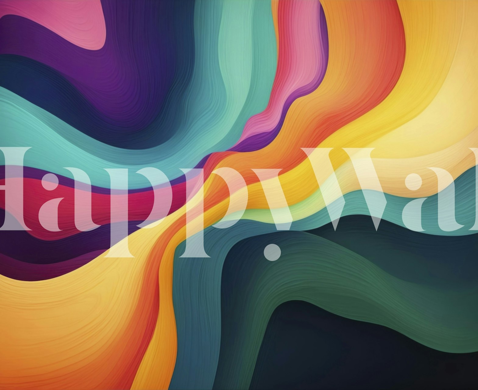 Modern Color Wave-tapet i et rum