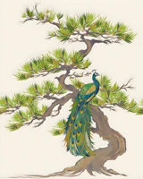Japanese Style Peacock and Pine tapety