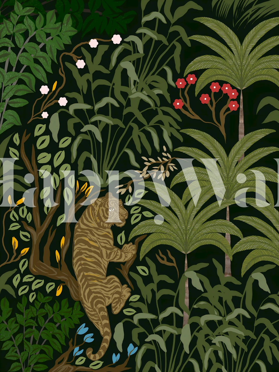 Emerald Rainforest Tiger wallpaper decor