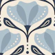 Mid Century Tulip in Blue - L
