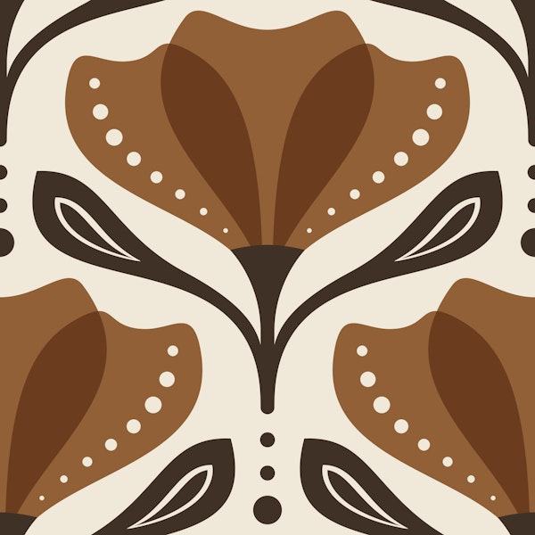 Mid Century Tulip in Brown - S