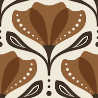 Mid Century Tulip in Brown - L wallpaper