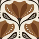 Mid Century Tulip in Brown - L