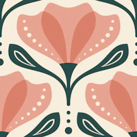 Mid Century Tulip in Pink - L wallpaper