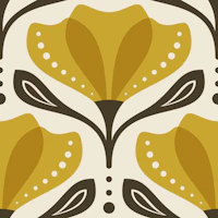 Mid Century Tulip in Yellow - S wallpaper