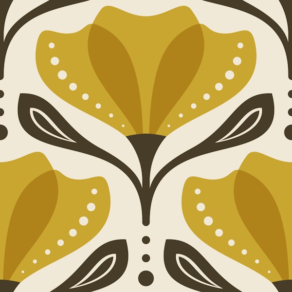 Mid Century Tulip in Yellow - S