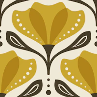 Mid Century Tulip in Yellow - L wallpaper