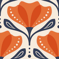Mid Century Tulip in Red - S wallpaper