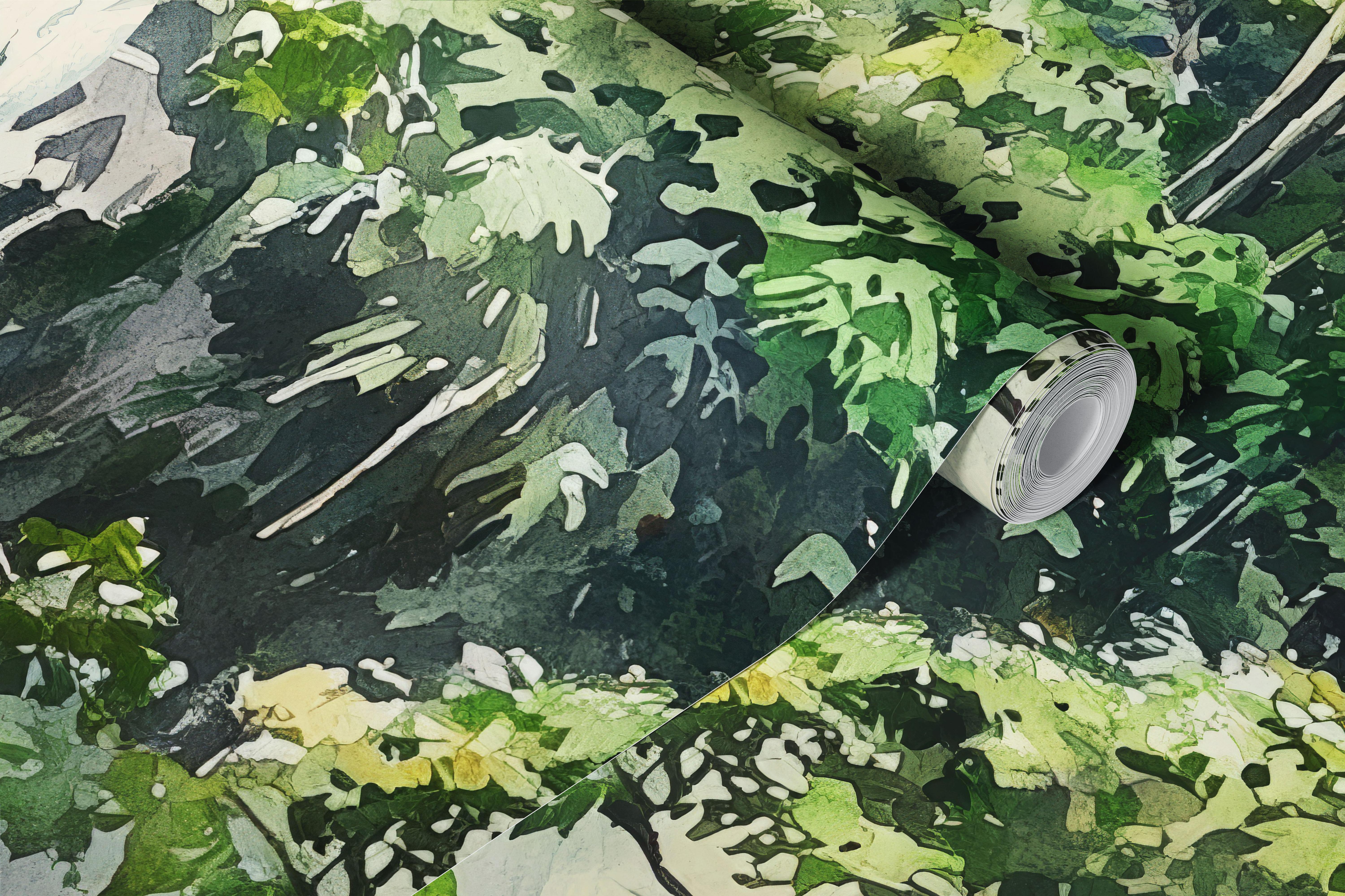 Esőerdő vízesés tapéta egy szobában