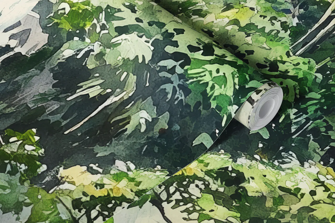 Rainforest Waterfall Vista wallpaper roll