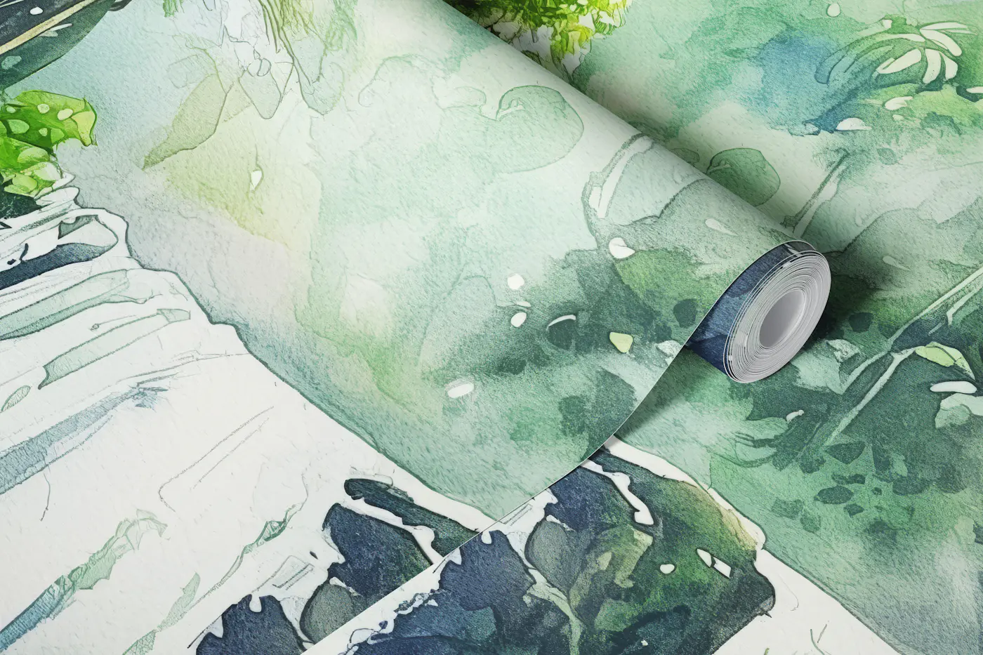 Tropical Rainforest Cascade wallpaper roll