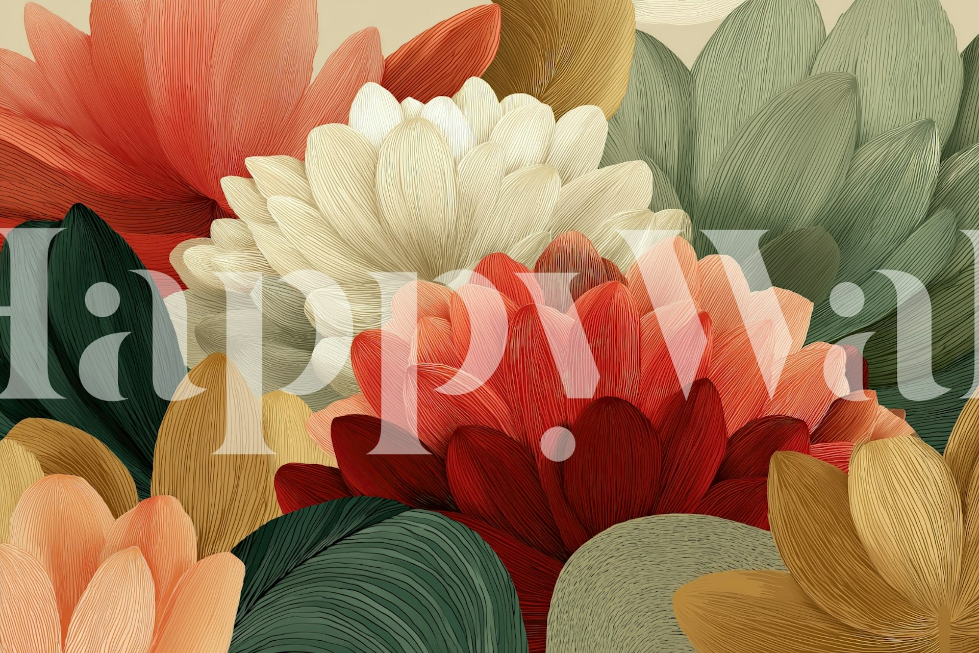 Layered Floral Harmony wallpaper in a room