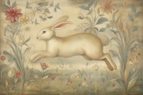 Vintage Botanical Hare