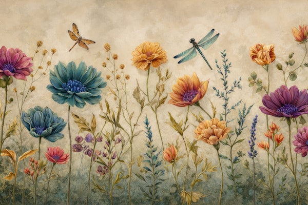 Wildflower Meadow with Dragonflies