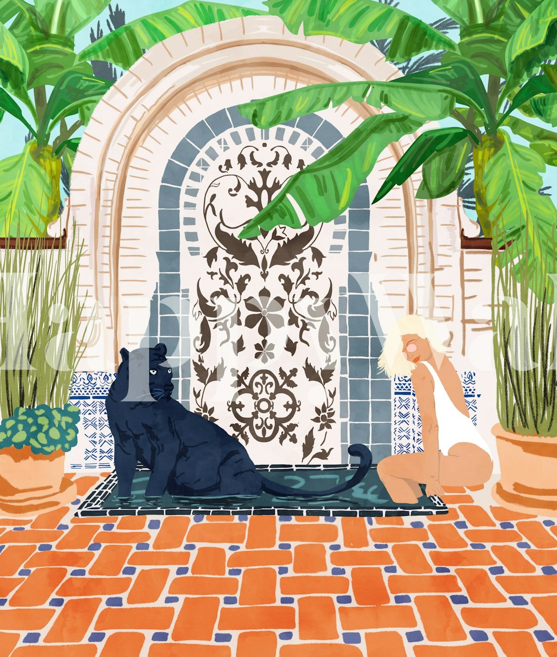 Frienaissance wallpaper in a stylish room