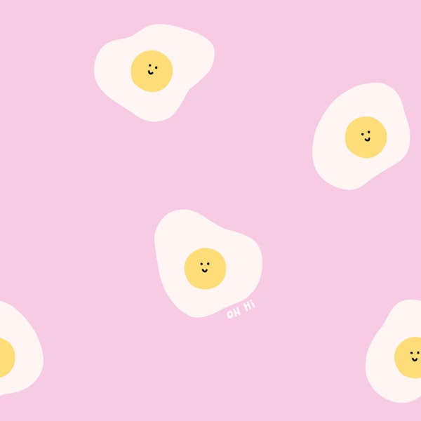 Cute Smiley Eggs Pink - Sunny Side Up