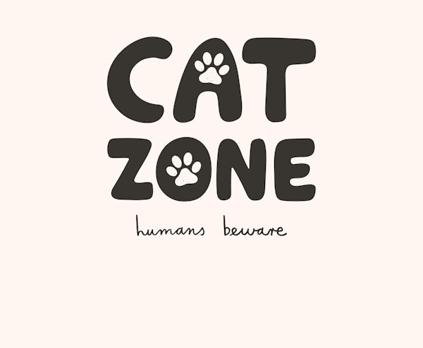 Funny Cat Zone Hand Lettering Neutral Boho