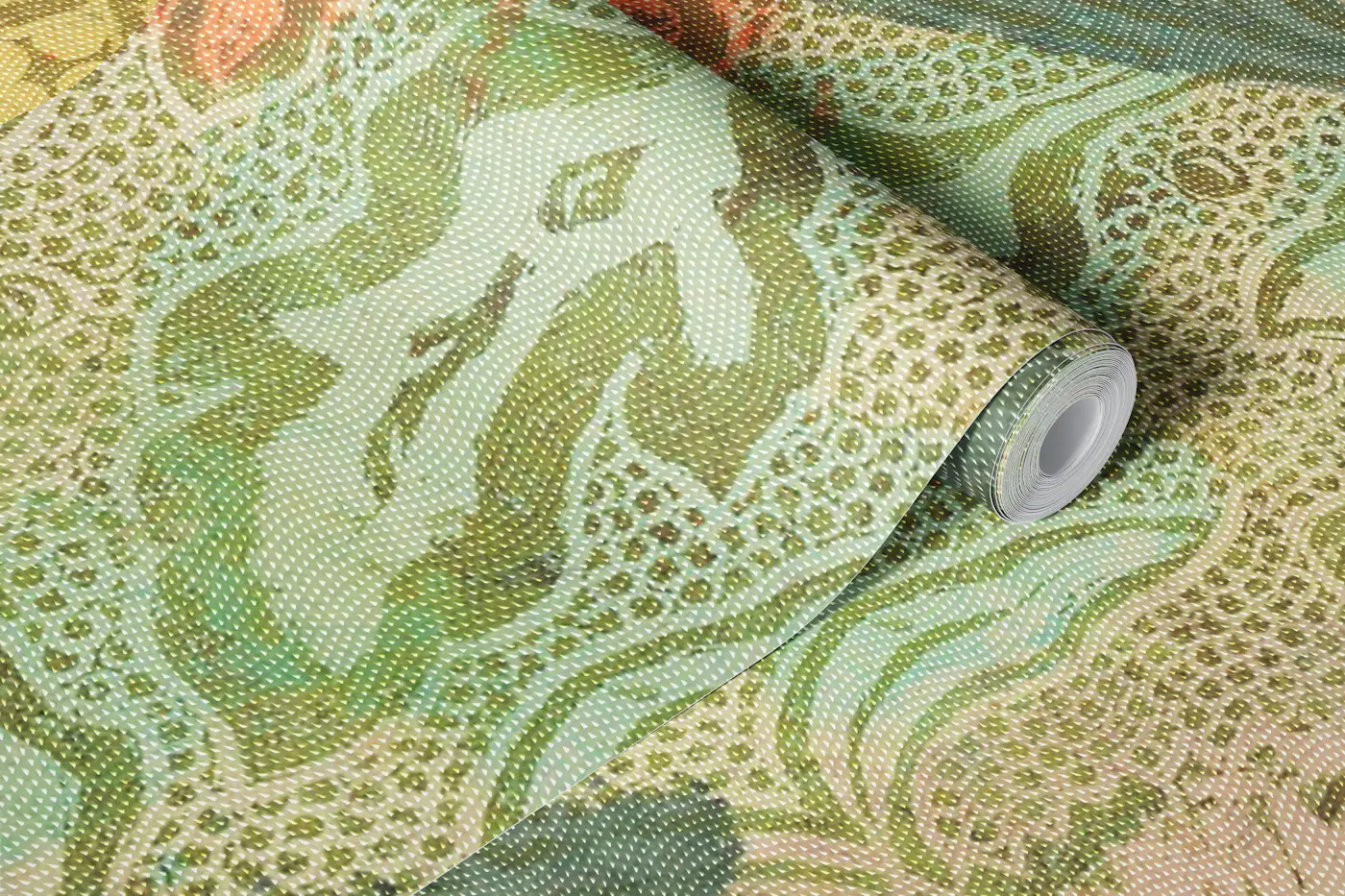 Sheet with flowers and fruits wallpaper roll