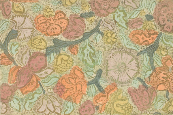 Sheet with flowers and fruits