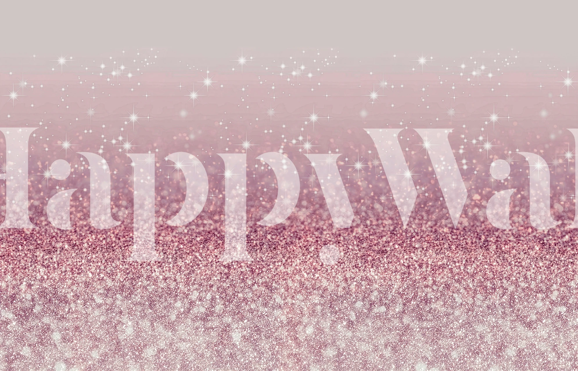 Papier peint Rose Gold Glitter Gradient dans une pièce