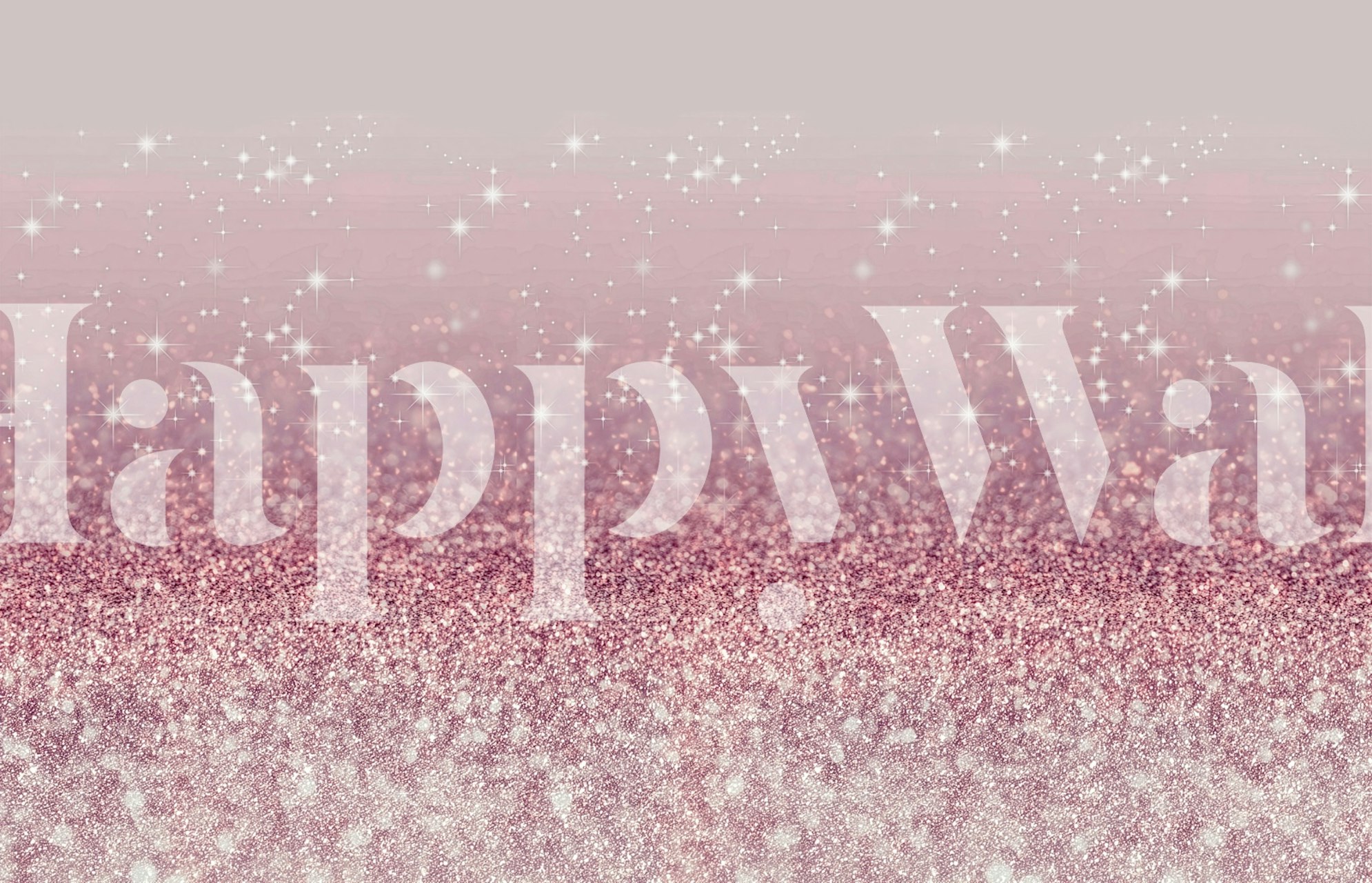 Rose Gold Glitter Gradient Tapete in einem Zimmer