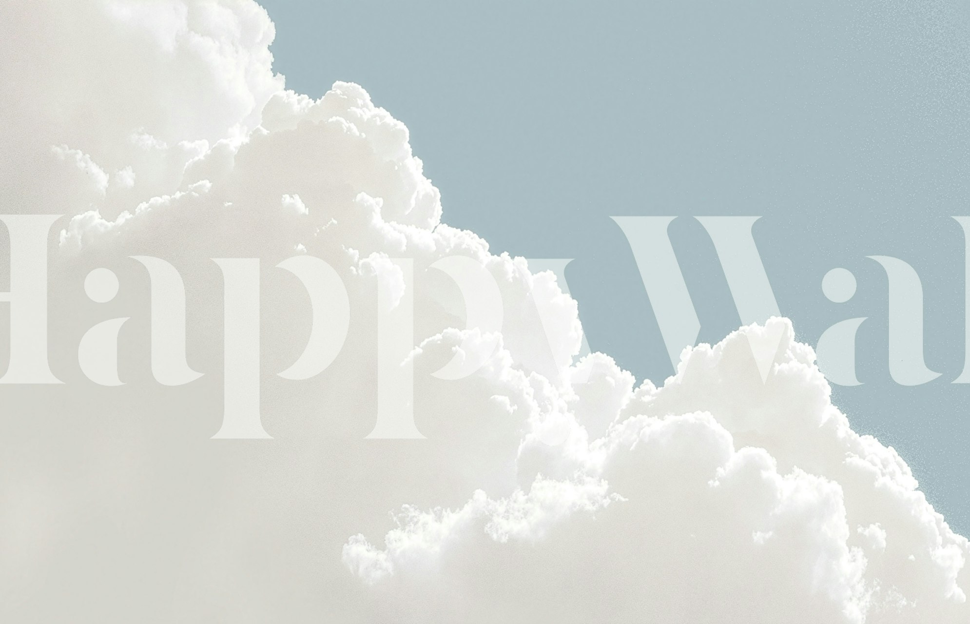Soft cumulus clouds wallpaper in a room