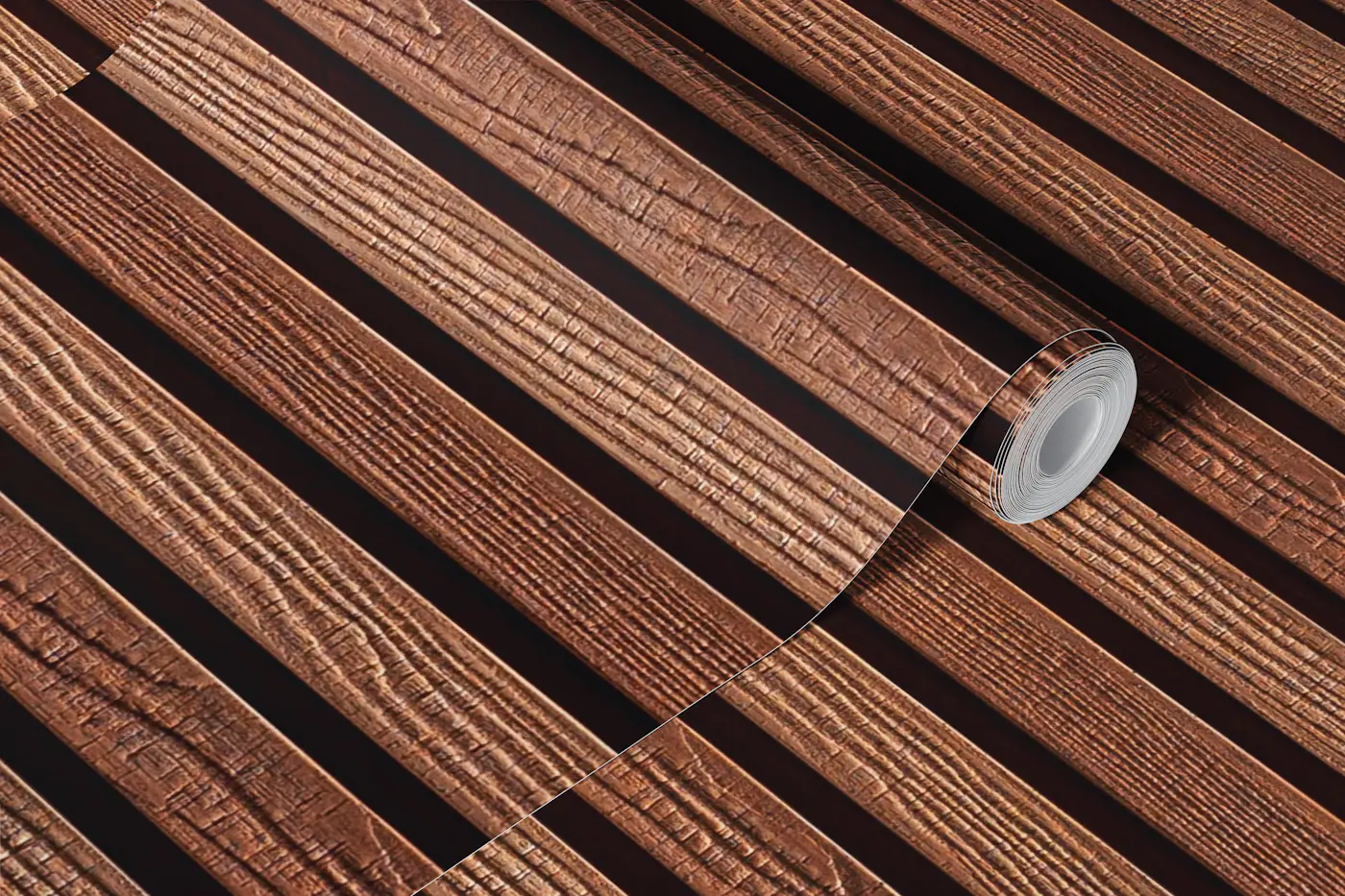 Stylish Striped Wood Finish wallpaper roll
