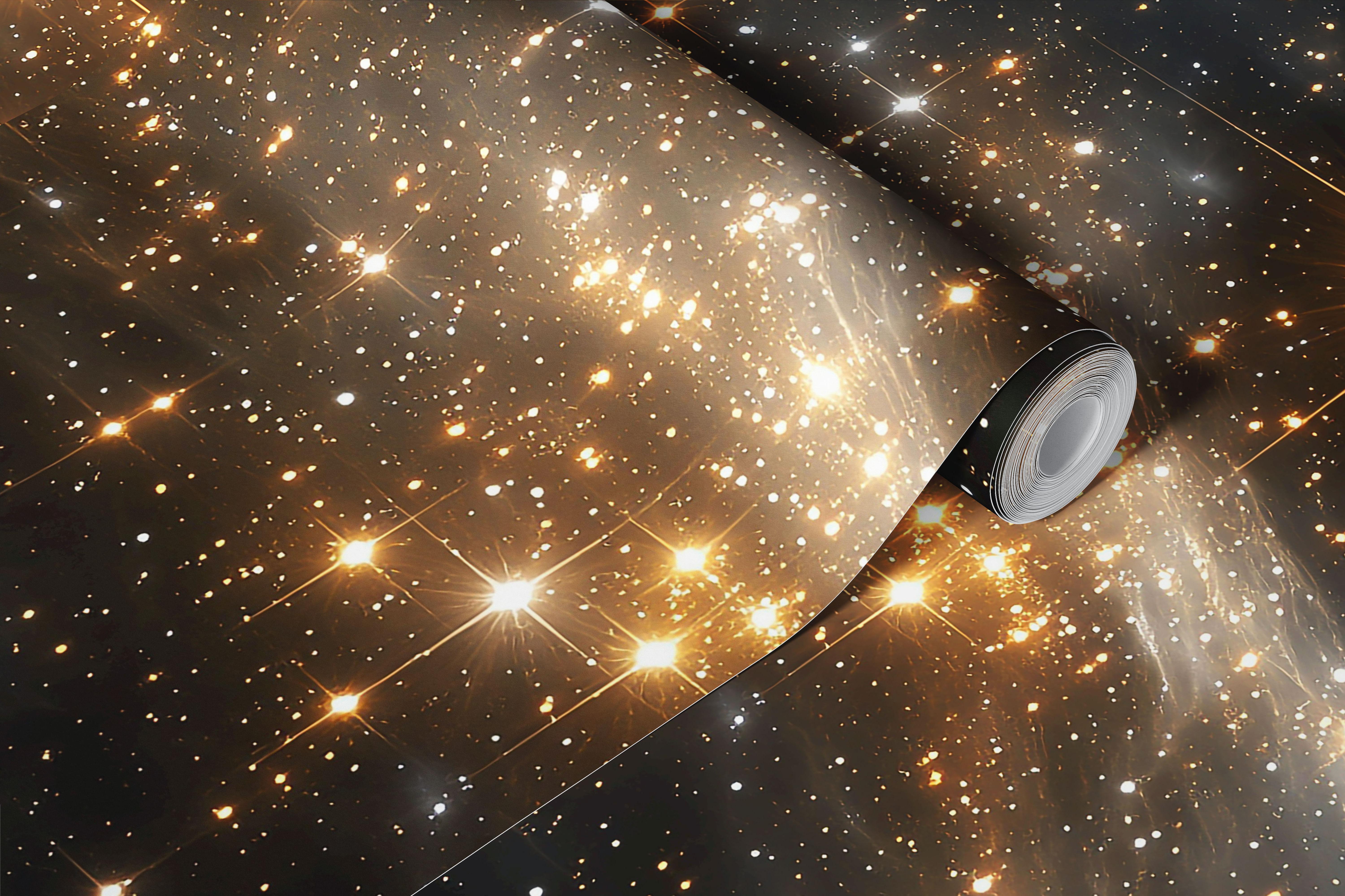 Midnight Galaxy Sparkle wallpaper in a room