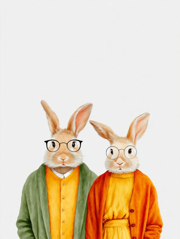 Cute Bunny Couple Portrait