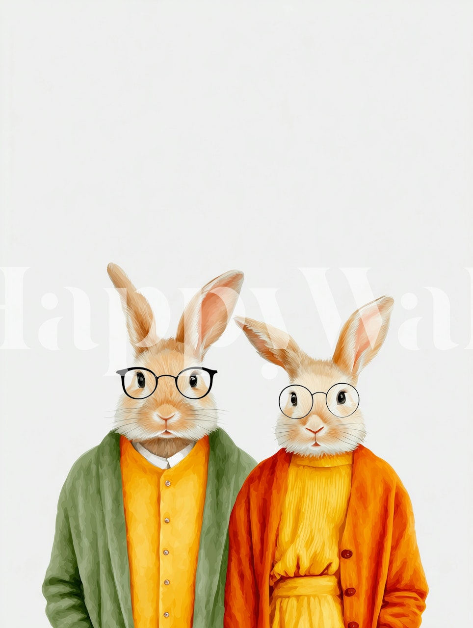 Cute Bunny Couple Portrait wallpaper