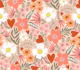 Peach Pink Floral Love Garden