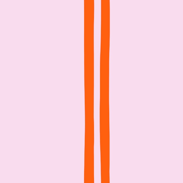 Red Stripes on Blush Pink